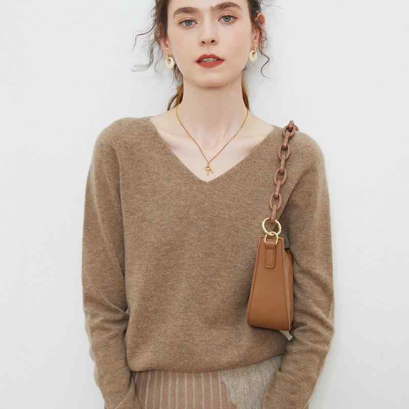 レディース Vネック 羊毛 ニットセーター 秋冬 ゆったり シンプル 単色 暖か インナートップス 接触冷感 吸湿速乾 再生繊維 4,745円