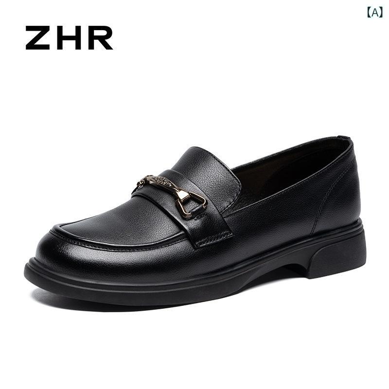 レディース ローファーシューズ 牛皮 秋 連合王国風 木目細かシューズ 雅びやか 今めかしい 日常使い走り  軽さ 座標し分かりやすい お上さん用 革靴