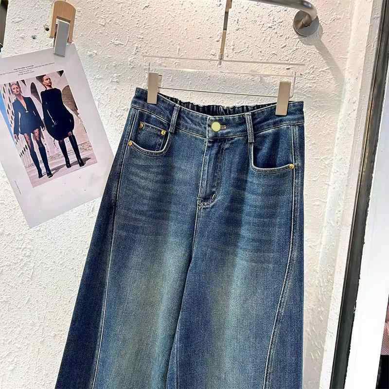 ジーンズズボン下 レディース 高腰 ワイドレッグ ダッドスタイル うしろ側予防医学
