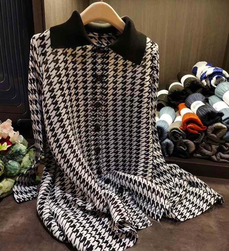 ワンピース レディース 春 レトロ 千鳥格子 プリント プリーツ ゆったり ビッグシルエット シングルボタン シャツ トップス フィット 花柄 柄物 スタイリッシュ 日常使い 211,230円