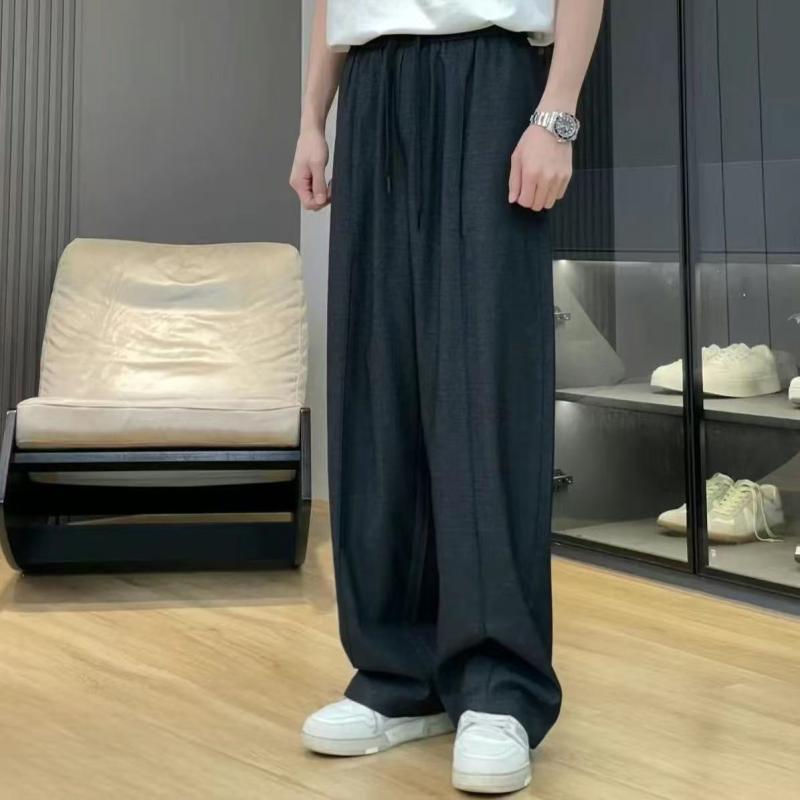 春夏 メンズ ゆったり ストレートパンツ 通気性 カジュアル 普段使い 伸縮ウエスト ドローコード フィット 軽量 吸湿速乾 デイリーウェア