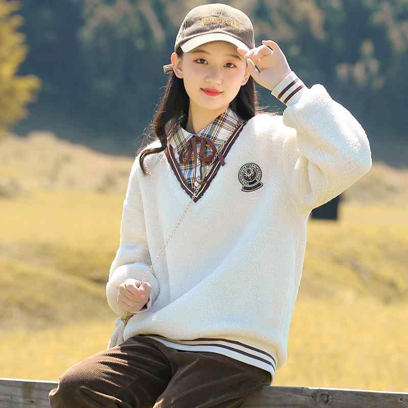 女子 パーカー ラムウール 厚手 綿入り 冬用 暖か 毛? 学生服 日常使い 柔らかい 伸縮性