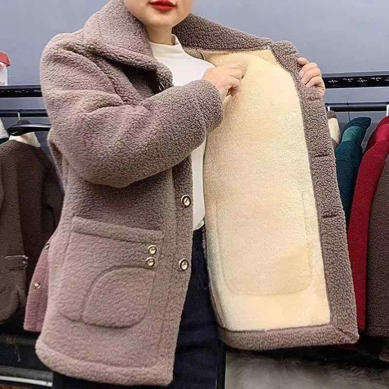 コート レディース ミドル ママ向け 秋冬 暖か 中長丈 厚手 ラムウール ボア 保温 アウター 日常使い 柔らかい素材
