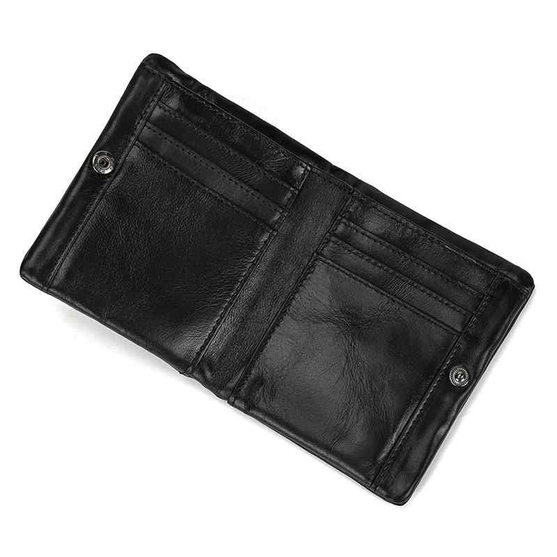 男性用 財布 革 RFID対応 縦型 コイン入れ 多カードスロット レトロ カジュアル 日常使い コンパクト スタイリッシュ 牛革