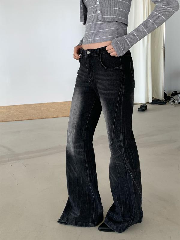 レディース デニムパンツ ブラック スキニー 伸縮性 ウォッシュ加工 微フレア スタイルアップ 春夏 普段使い カジュアル ボトムス スリムフィット 6,332円