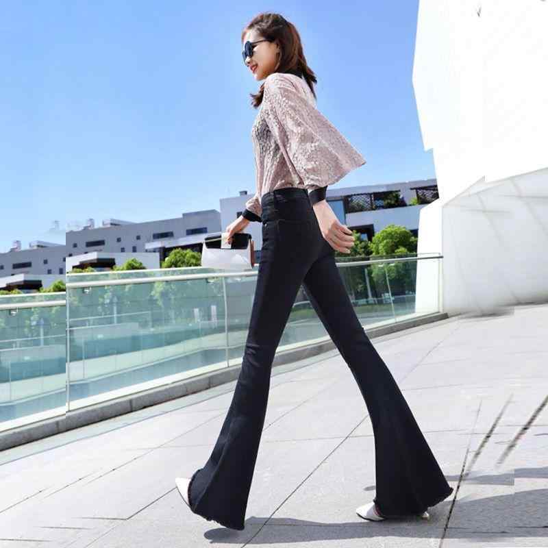 デニムパンツ レディース 高腰 フレア 薄手 夏用 スタイリッシュ シルエット