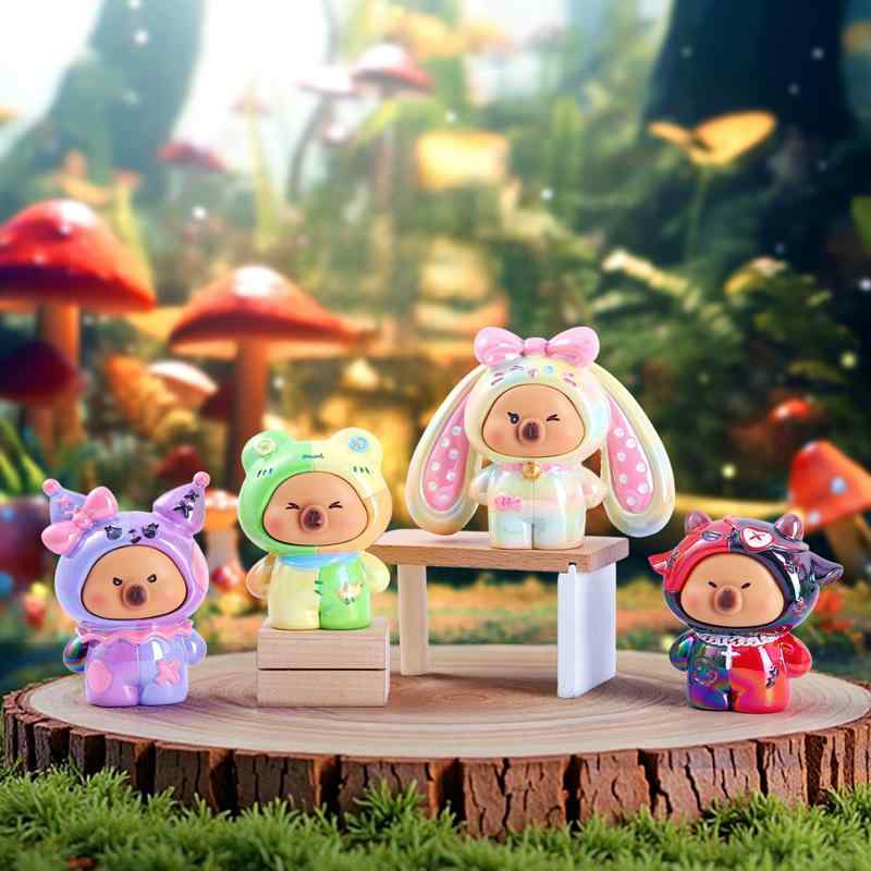 ブラインドボックス カピバラ 森 パーティー デスク 置物 かわいい 動物 フィギュア オフィス インテリア 雑貨 コンパクト 飾り コレクション