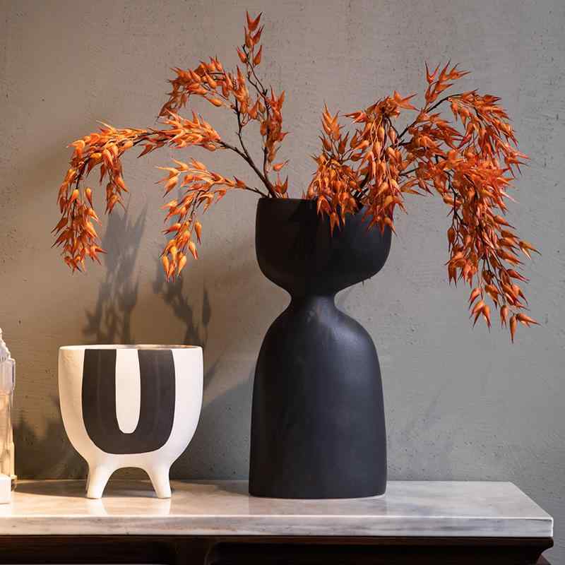 陶器 人形 花瓶 北欧 極簡 抽象 インテリア 置物 上品 ミニマル 軽量 飾り セラミック オブジェ モダン スタイル