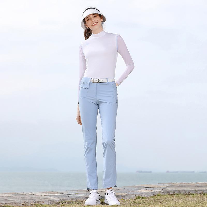 ゴルフパンツ 女性用 夏用 高弾性 伸縮性 スリムフィット 接触冷感 吸湿速乾 通気性 アウトドア スポーツ レジャー 軽量 クール