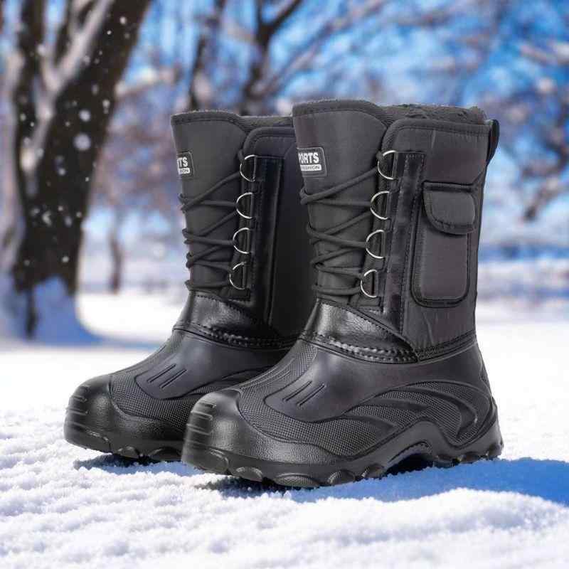 スノーブーツ メンズ 冬用防水 ハイカット 防寒 暖か 雪道 釣り 屋外作業 サイクリング 長靴風 機能性 耐久 快適 トレッキング