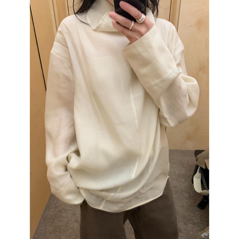 レディース ゆったり長袖 プルオーバー キャミソール 2点書き割り 心地よい 春先 伸び伸びする
