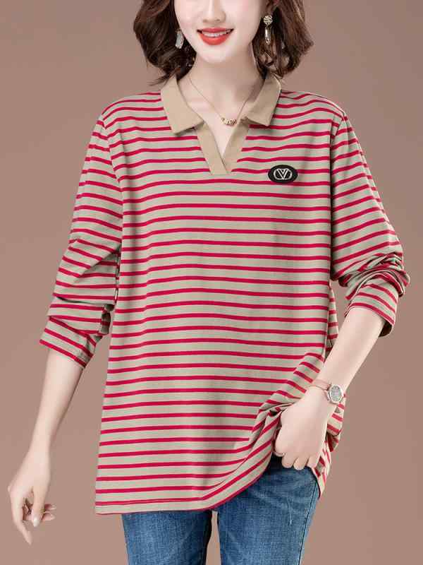 Tシャツ レディース ゆったり 大きめサイズ コットン 春秋 ママ向け 上品 おしゃれ インナー フィット ベーシック レイヤード