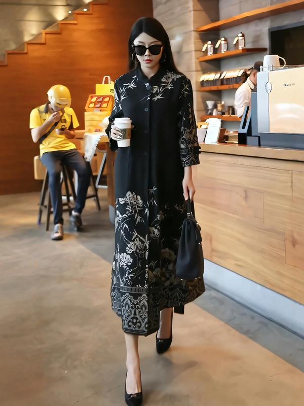 トレンチコート レディース ロング丈 膝下丈 ゆったり 影ぼうし