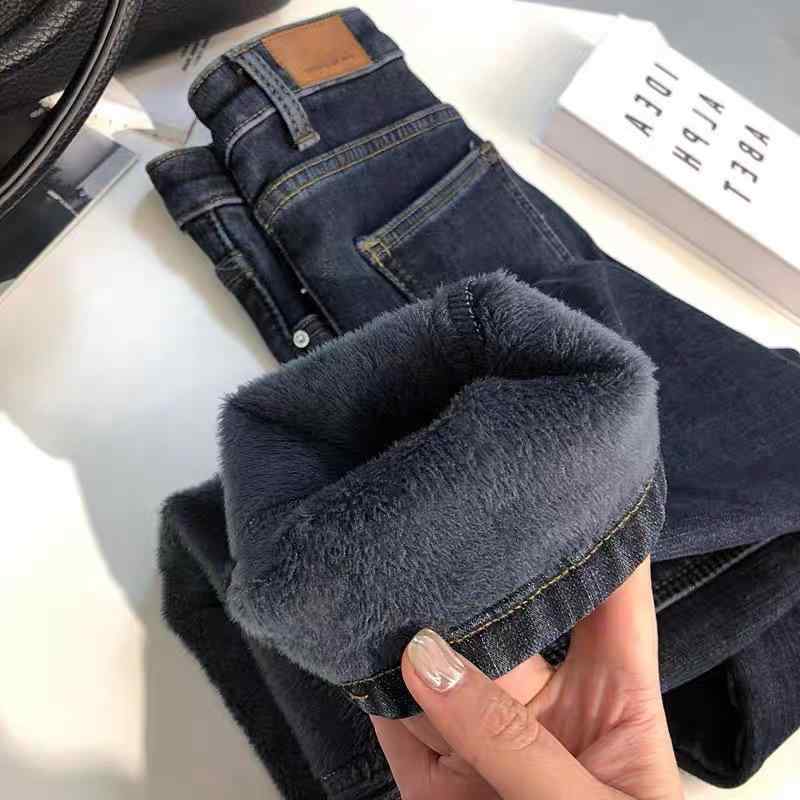 ジーンズ レディース ストレート ブルーグレー 大きいサイズ スリムシルエット 厚手加工
