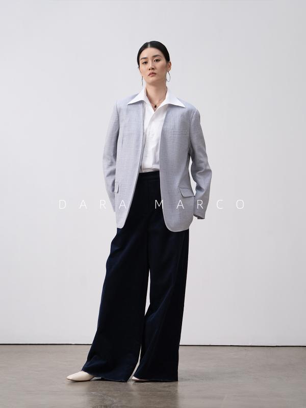 広広としたズボン下 レディース 綿織物吊りひも出どころ ゆったり影ぼうし ロング丈 縞模様 秋冬向け