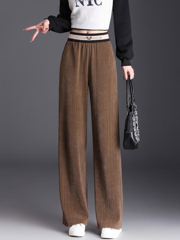 ワイドパンツ レディース ハイウエスト ワイドレッグ ストレート シルエット ゆったり フィット カジュアル ロングパンツ 大きめ サイズ対応