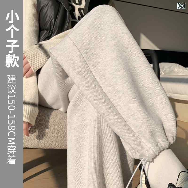 スウェットパンツ レディース グレー フィット 暖か裏地 カジュアル 厚手 4,090円