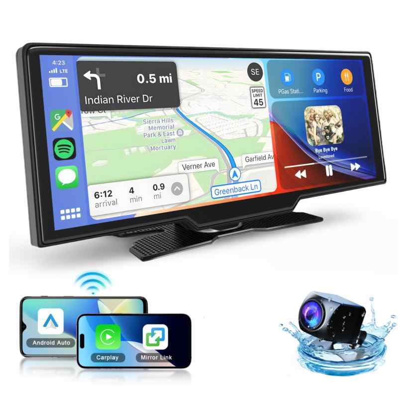 Hodozzy 携帯用無線 Carplay 車のステレオ- の HD IPS スクリーン、無線Android Auto