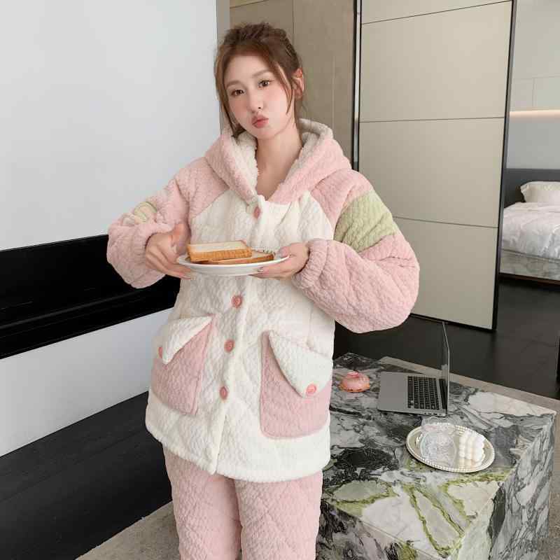 含ませるパジャマ レディース 秋冬加厚 綿ネル原料品 産後用 ゆったり大大きさ 介護ホームお召しもの 仕掛ける