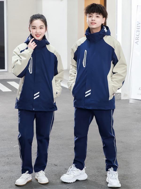 キッズ 防風ジャケット ロゴプリント可能 校服セット 春秋用 屋外活動対応