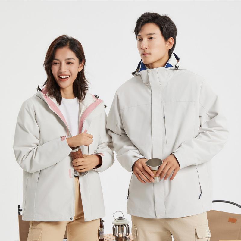 登山ジャケット レディース 3way 取り外し可能 防水 防風 厚手フリース プリント柄