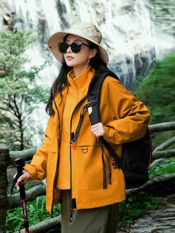 フリースジャケット レディース 防風防水 三合一 2ピースセット 保暖 登山用 アウター