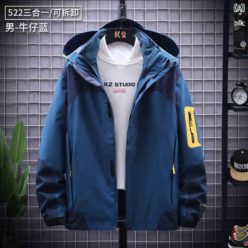 ウィンドブレーカー レディース 3in1 脱着式 防水 透湿 アウトドア 登山 2ピースセット