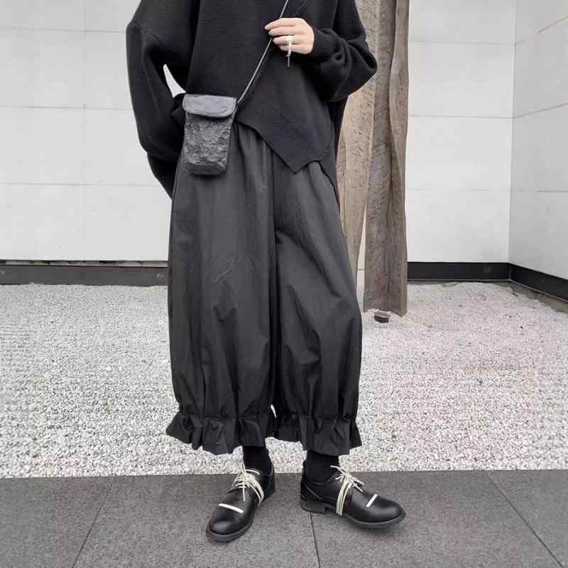広々としたズボン下 レディース 黒 九分丈 松緊腰 ゆったり 生あたたかい 二層裏地