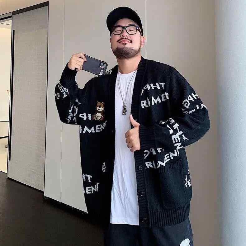 カーディガン メンズ ゆったり大サイズ 秋冬 暖か 韓国 開襟 ニット