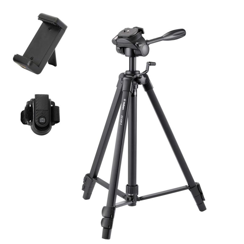 ベルボン Velbon ファミリー三脚 EX-530 II AZ 3段 レバーロック 全高157cm 脚径23mm 中型 3Way雲台 DIN規格クイックシュー対応 アルミ脚 脚カラー黒 017915500594