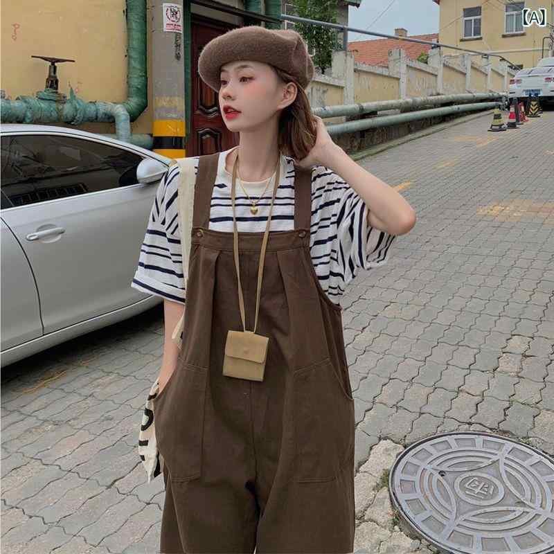 サロペット レディース ワイドパンツ ゆったり 体型カバー カジュアル 大人かわいい シンプル ベーシック オールインワン ロング丈 無地 楽ちん 動きやすい 定番 スタンダード リラックス