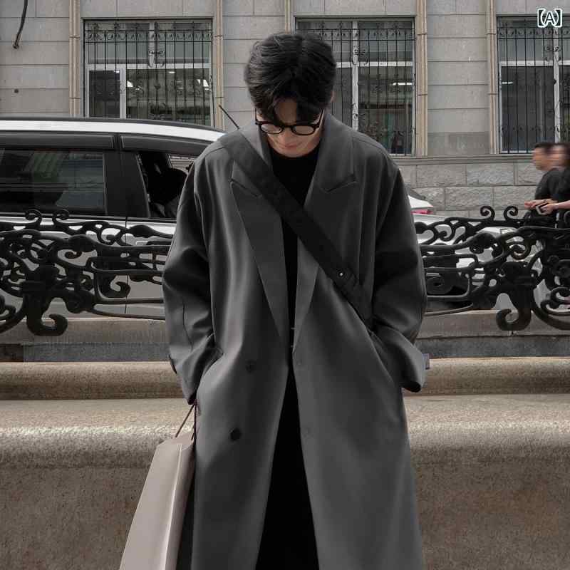 トレンチコート メンズ ロング厚地の外套 ダブル ロング丈 膝下 商行為 心地好い アウター 表現スタイル引き上げる 御膳上等感 古典派音楽 朦朦たる 防寒 通い 通学 定休日コーデ 30代 40代 50代 事務室心地好い 好いたらしいめ 定番 無地 厚地の外套 羽織り