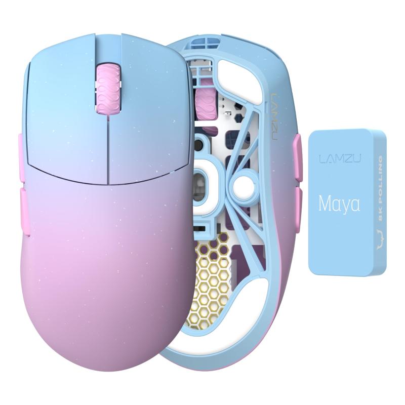 LAMZU MAYA REJECT青写真【8Kドングル入り口・入口】 ゲーミングマウス 無線電話 軽さ 45g type-C 申し受ける 無線電話 拒否×ラムズ REJECT SPECIAL EDITION