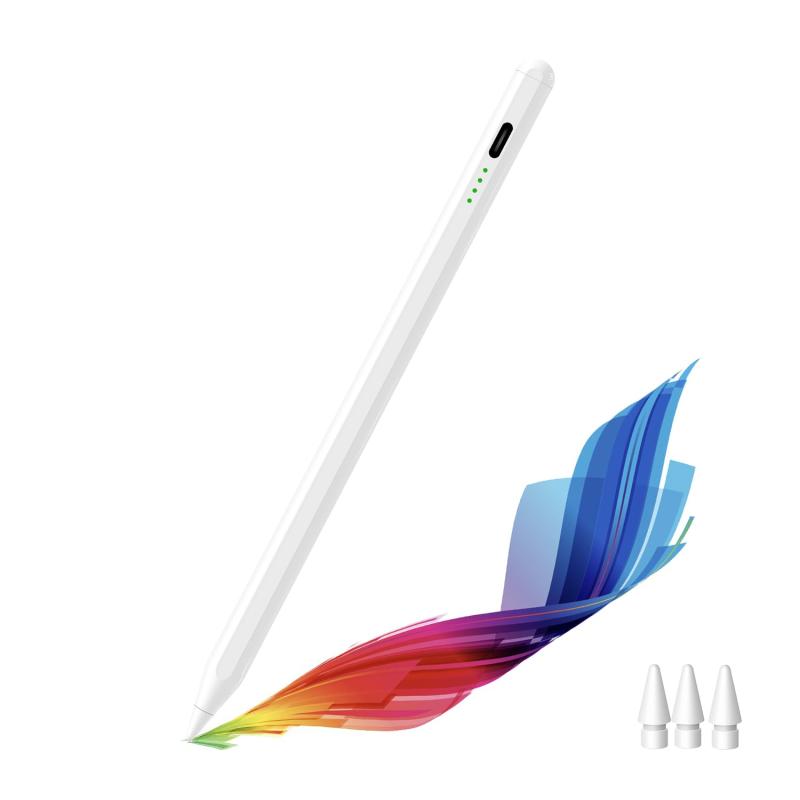htrahy タッチペン iPad ペン アップルペンシル 2018年～2025年 iPad対応 スタイラスペン Type-C急速充電 残量表示 タブレットタッチペン 傾き感知/磁気吸着/誤作動防止機能対応 超高感度 極細 軽量
