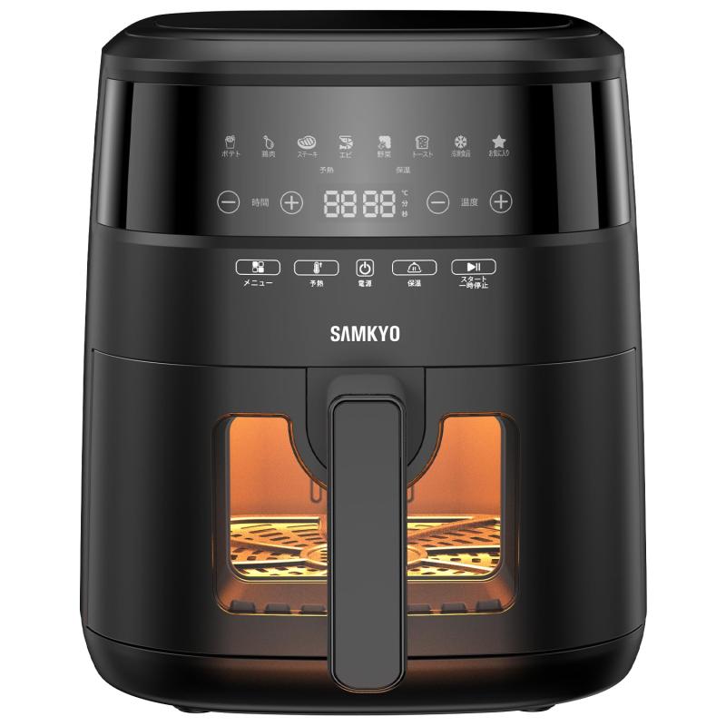 ノンフライヤー 4.2L 可視窓 大容量 1-4人用 エアフライヤー タッチパネル 日本語レシピ付き ノンフライヤー機 フライヤー 揚げ物 惣菜