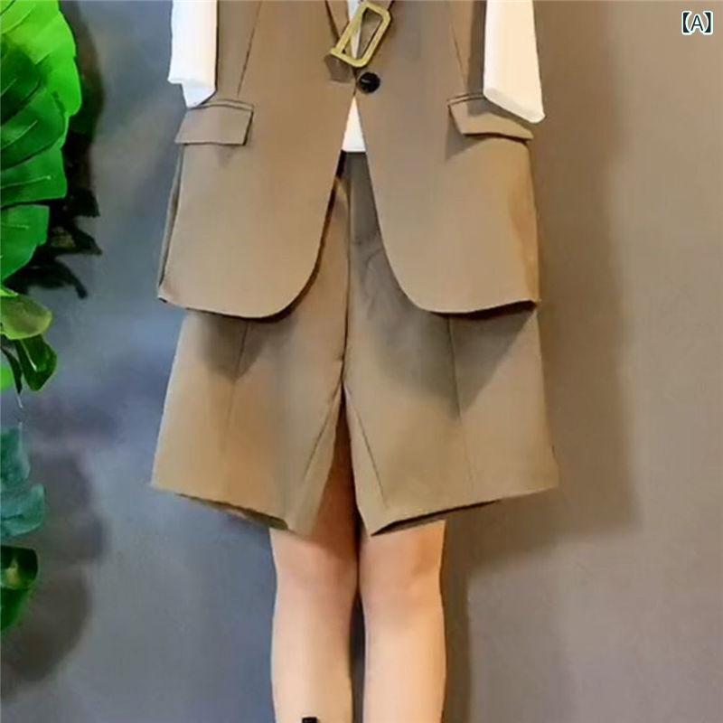 パンツスーツ レディース ベスト ワイドパンツ セットアップ カジュアル きれいめ シンプル ベーシック 定番 スタンダード リラックス 無地 オフィス セパレート おしゃれ 大人