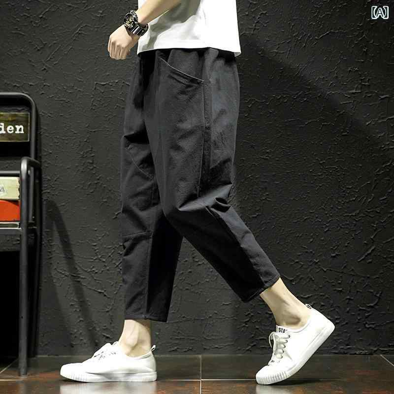 テーパードパンツ メンズ クロップド丈 アンクル丈 ゆったり 大きいサイズ シンプル ベーシック 定番 カジュアル リラックス ボトムス ウエストゴム ズボン 無地 スタンダード イージーパンツ
