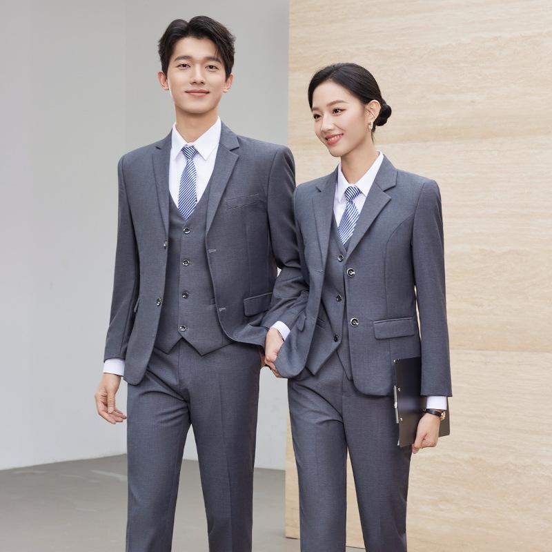 スーツ ユニセックス ビジネス フォーマル オフィス 制服 作業服 仕事着 シンプル ベーシック 定番 スタンダード リラックス セットアップ 上下セット カジュアル きれいめ 冠婚葬祭 面接 就活 事務服 飲食店 接客 案内 研修 ユニフォー
