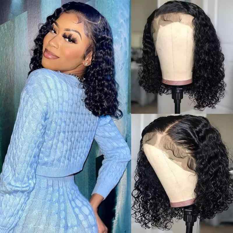 ウィッグ レディース フロントレースショートボブカール ブラック小巻き アフロかつらヘアアレンジ 普段使いコスプレ 自然ベーシック定番ナチュラルシンプルスタンダードカジュアル