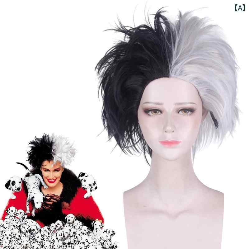 コスプレウィッグ レディース アフロヘアー ボリュームカールツートンカラー 白黒仮装変装小道具ステージ衣装 イベントパーティー演劇文化祭忘年会新年会余興 シンプルベーシック定番スタンダードカジュアル