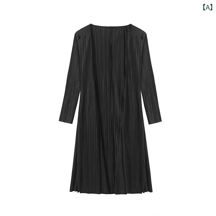 ロングカーディガン レディース 羽織りパッチワーク切替ロング丈アウター 長袖ゆったり体型カバー きれいめ無地シンプル ベーシック定番スタンダード カジュアルナチュラル