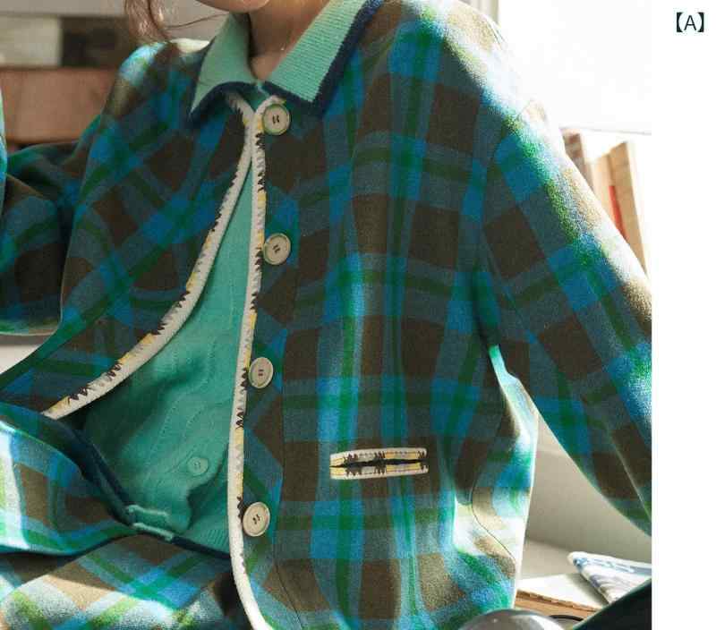 セットアップ レディース チェック柄 ジャケット スカート 上下セット レトロ クラシック シンプル きれいめ ベーシック 定番 スタンダード カジュアル 大人 上品 ファッション 膝丈 羽織り ボトムス お出かけ 5,970円