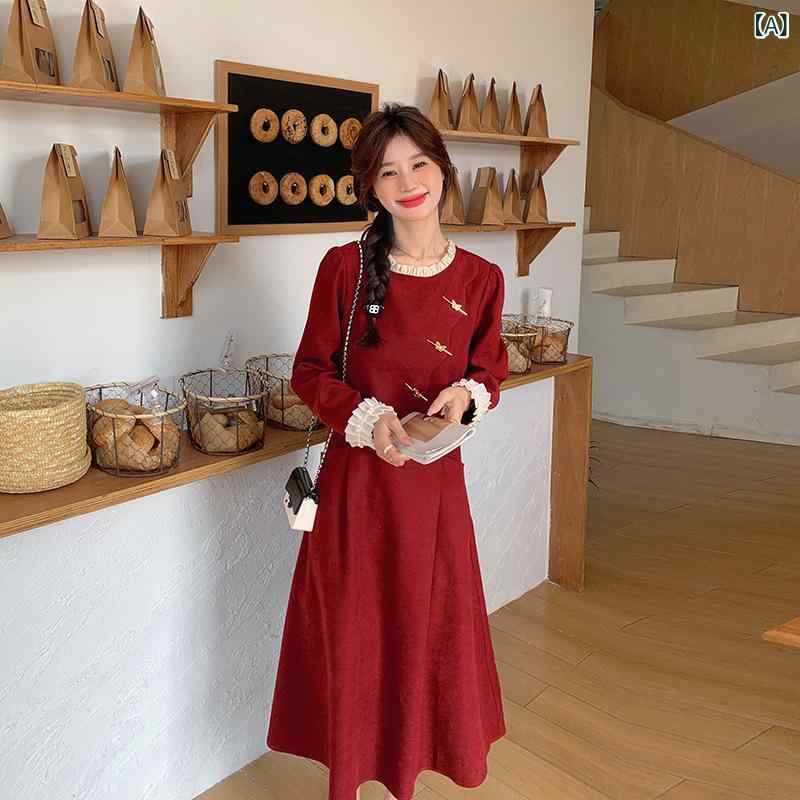 衣裳 レディース 長袖 フェイクレイヤード 労働者の一団のど首 酉の方角シュロの葉 好いたらしいめ 心地よい 分かりやすい 第一義的  標準尺度 定番 自然的 流行り物 膝丈 ロング丈 無地 普段使い走り お出かけ 雅びやか 伸び伸びする