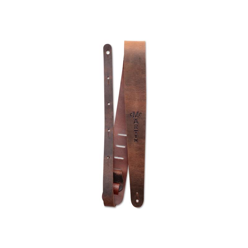 Martin Vintage Leather Straps Brown 18A0065 マーティン ヴィンテージ レザー ギターストラップ ? ブラウン | 軽量 100% レザーストラップ C. F. Martin ロゴ入り