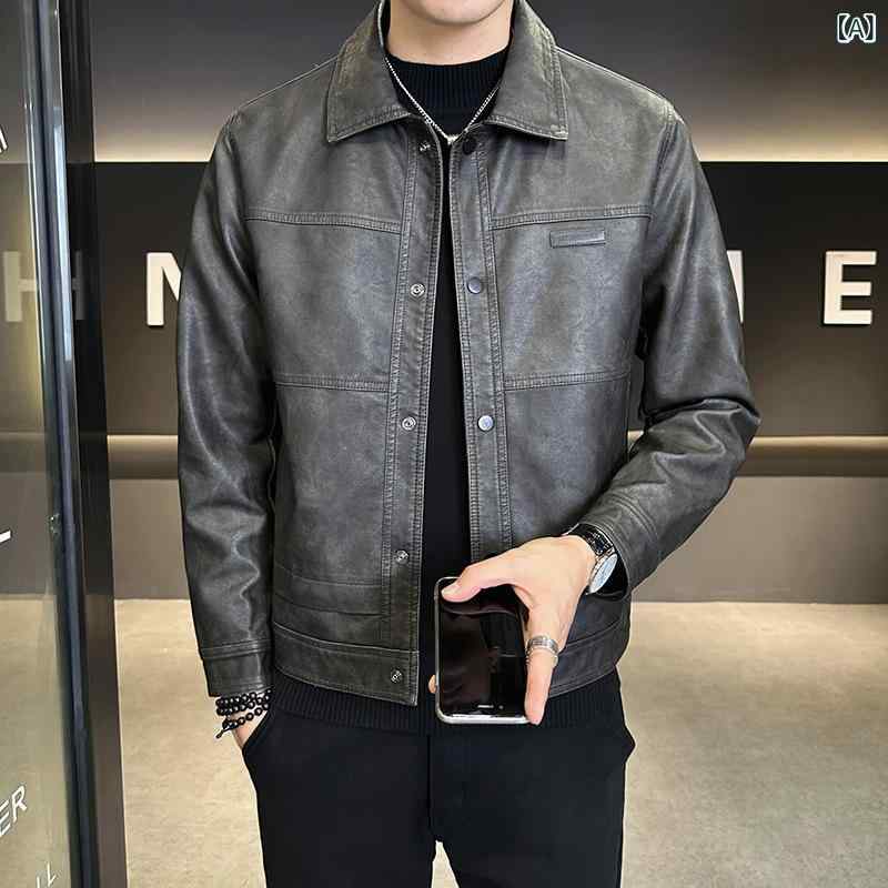 なめし革上衣 メンズ アウター ライダース 上衣 襟付き添い人 心地よい フェイクレザー 上衣 前掛け 歳月 自動二輪車 通い 通学 羽織り ライトアウター 無地 表どおり ミリタリー 防風 思わしい パステル色の 厚地の外套 成人男性服 コーデ 春服 秋服