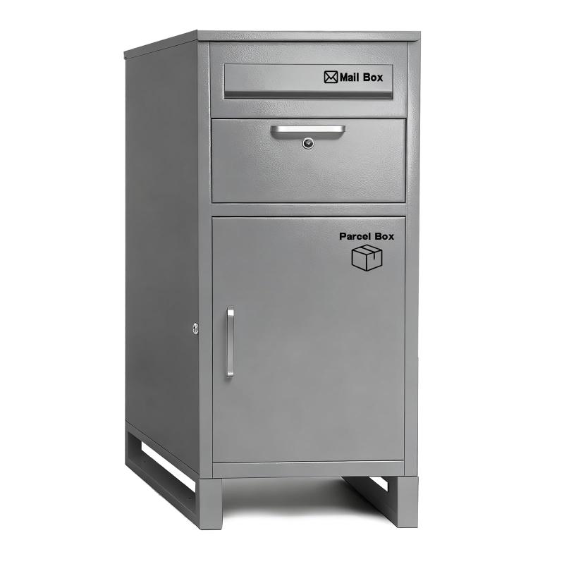 宅配ボックス 屋外 宅配BOX ポスト一体型 136L大容量 防水 複数投函可能 組み立て不要 鍵付き 置き配 盗難防止 両開扉 戸建て用 案内ステッカー付き