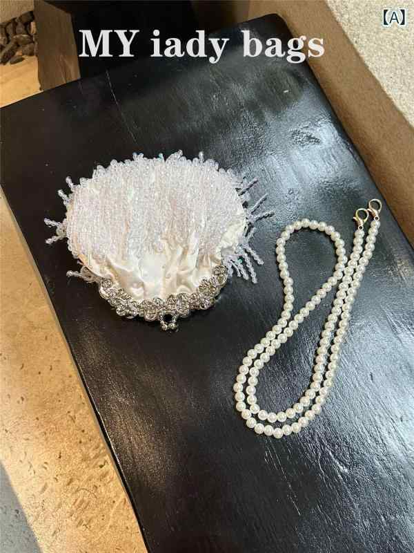 ハンドバック 御芽出度 フォーマル レディース 刺しゅう フリンジ パール交歓会寄りあいお呼ばれ冠婚葬祭和装お召しもの雅びやかレトロクラシック晴れ晴れしい小さめ手提げシンプルベーシック定番スタンダードカジュアルナチュラル