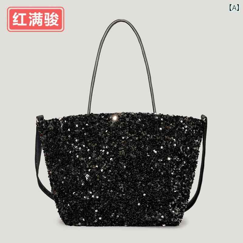 トートバッグ レディース スパンコール キラキラ ハンドバック ショルダーバッグ 肩かけ鞄手提げ晴れ晴れしい雅びやかレトロエレガントクラシック交歓会二次会御芽出度お呼ばれうしろ帯会寄りあい儀式用お出かけ明滅する光カジュアルベーシックシンプルスタンダード定番