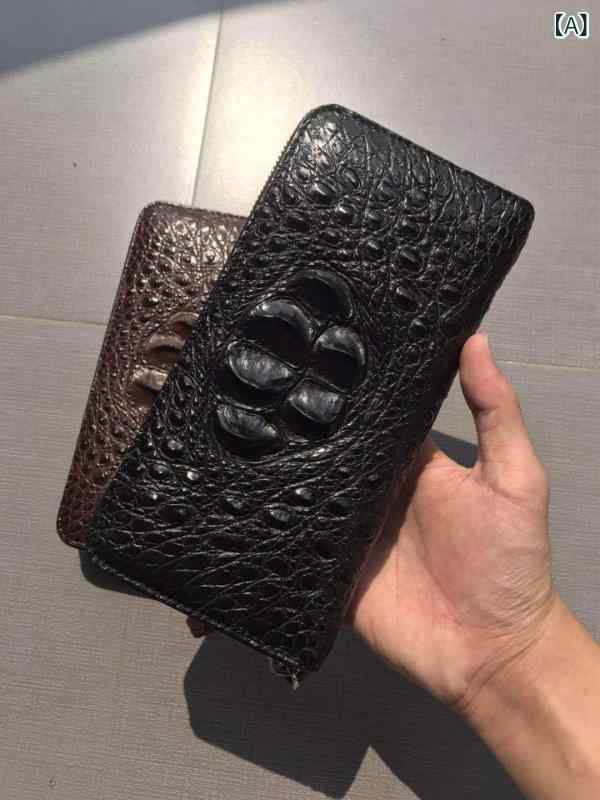 長紙入れ メンズ クロコダイル型押し ラウンドジッパー 大静電容量立体社会システム ロングウォレット ビジネスカジュアルセカンドバッグクラッチバッグ成人男性紙入れ御釣り入れ歌留多入れ分かりやすい第一義的定番判定基準