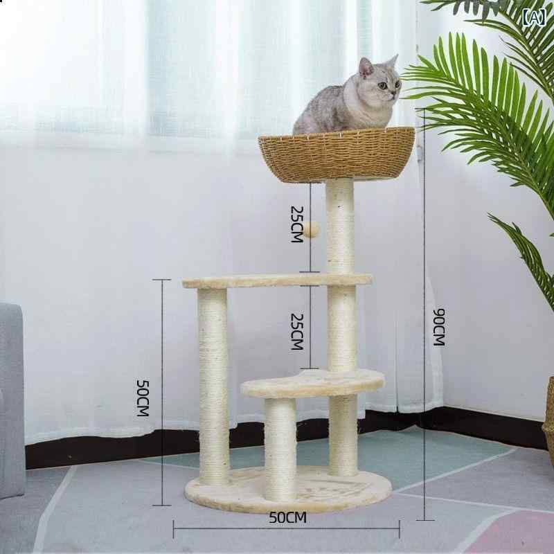 猫楼観 取り付け 爪とぎ 麻紐 か細い 省あき場所 円筒大型猫多頭飼い室内パウダーコンパクト柱上り勾配棒インテリアシンプルベーシック定番ナチュラルスタンダードカジュアル